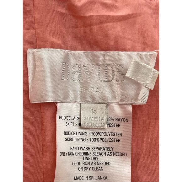 David's Bridal One Shoulder Maxi Dress -Evening Wear - Parfait Pink - Size 14 - Picture 6 of 9